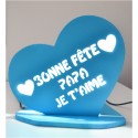 LAMPE PERSONNALISEE COEUR PAPA LED BLANCHE