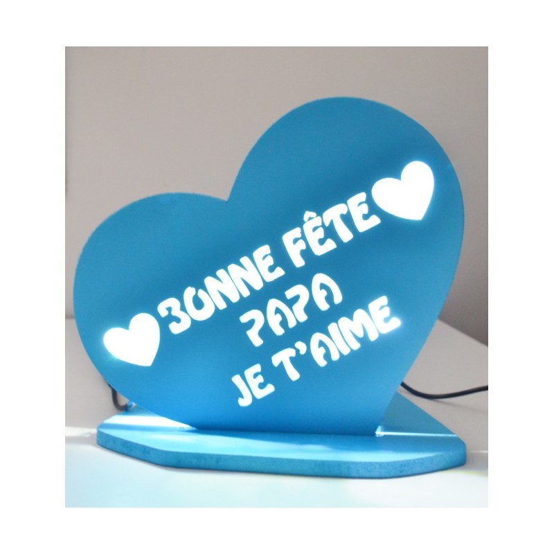 LAMPE PERSONNALISEE COEUR LED BLANCHE
