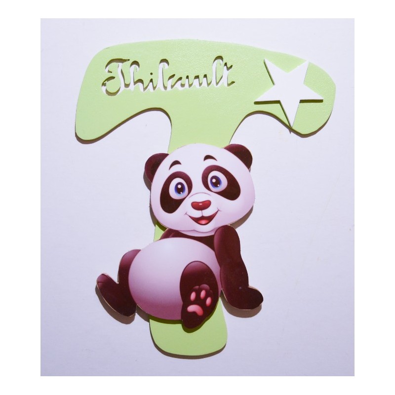 Plaque lettre panda