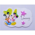 Plaque nuage Mickey et Minnie personnalisée